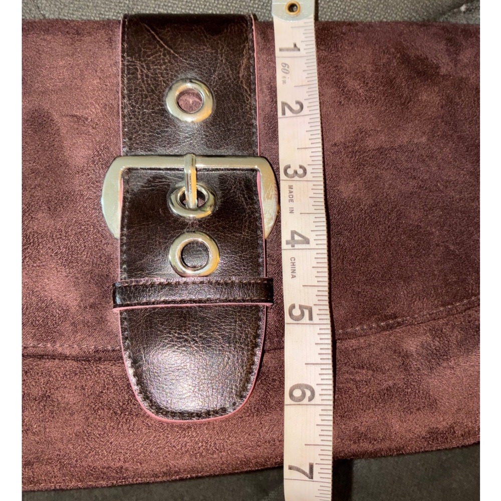 Liz Claiborne Realities Shoulder Bag Women Small Brown Pink Y2K Buckle Baguette - Picture 6 of 6